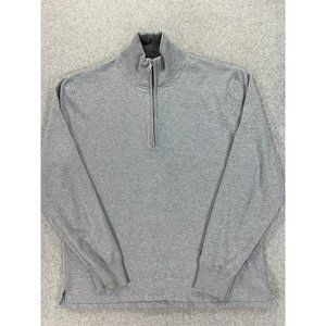 The North Face Cotton/Wool Quarter Zip Pullover Sweater (Men's Large) Gray‎